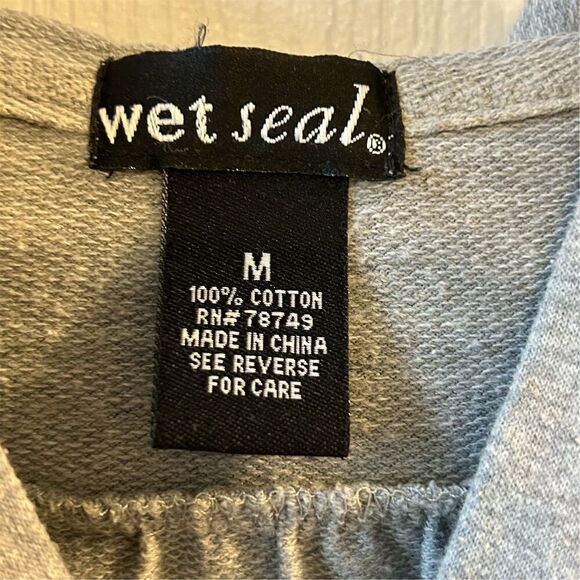 Wet Seal Women's Gray Hooded Button-Up Cardigan Sweater Size M - Picture 7 of 16